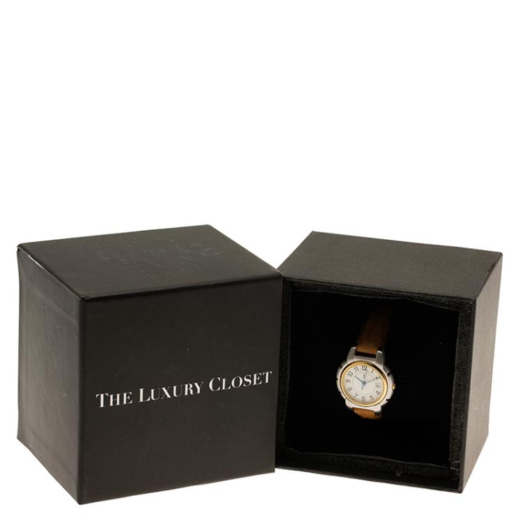 Pre Owned Saint Laurent Paris White Gold-Plated Stainless Steel  Classic Women's Wristwatch 28MM