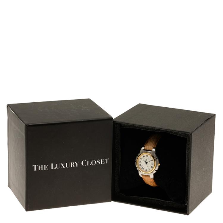Pre Owned Saint Laurent Paris White Gold-Plated Stainless Steel  Classic Women's Wristwatch 28MM