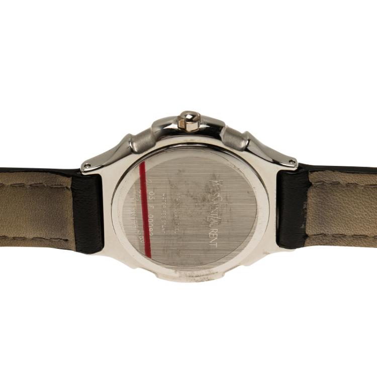 Pre Owned Saint Laurent Paris Silver Stainless Steel Classic Women's Wristwatch 28MM