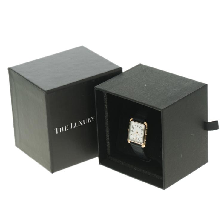 Pre Owned Saint Laurent Paris White Gold-Plated Steel Women's Wristwatch 27MM