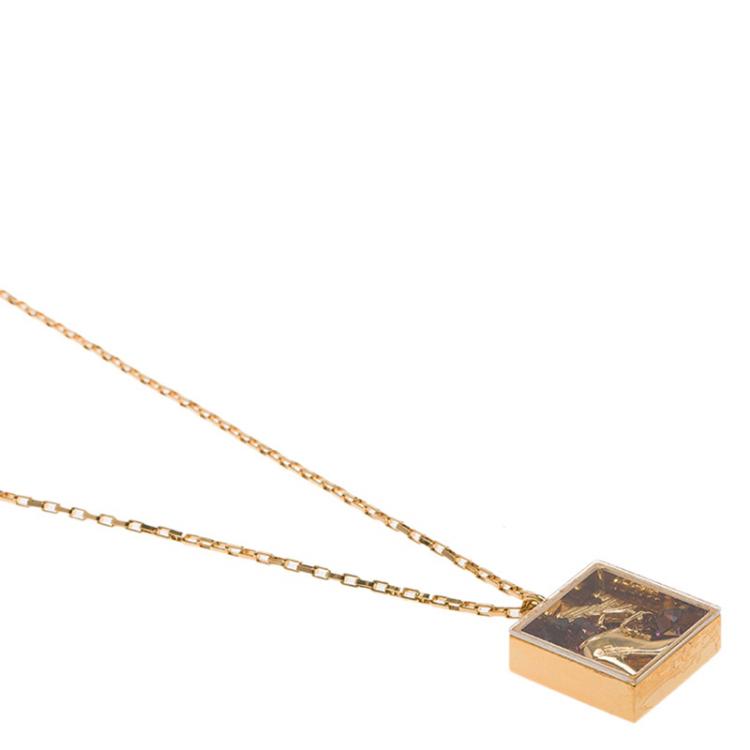 Pre Owned Salvatore Ferragamo Gold Tone Long Necklace