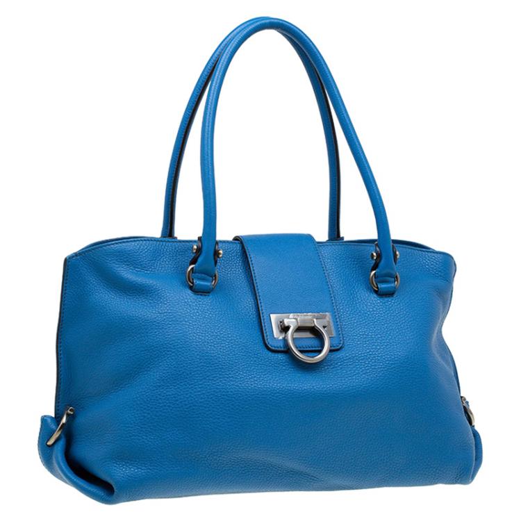 مملوكة مسبقًا Salvatore Ferragamo Blue Leather Medium Sofia Tote