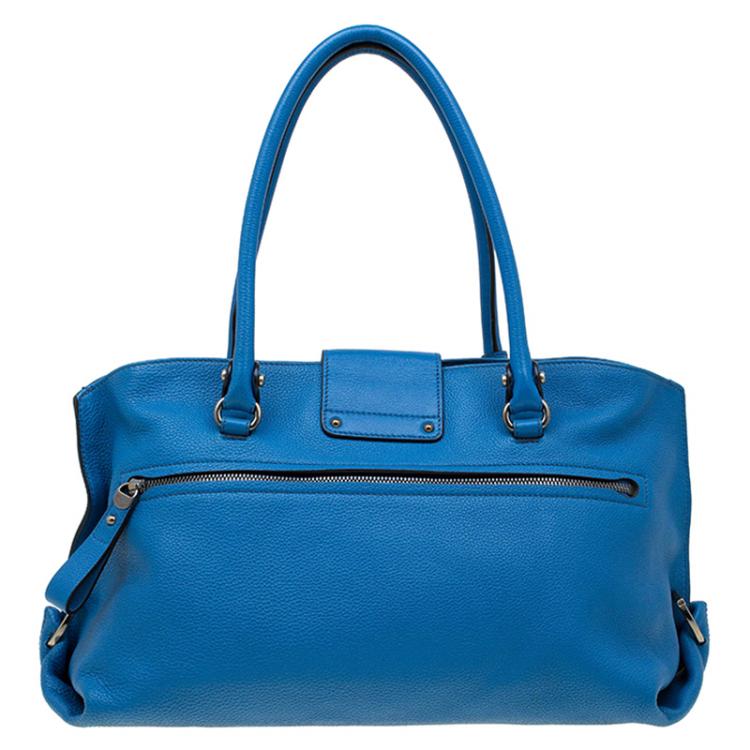 مملوكة مسبقًا Salvatore Ferragamo Blue Leather Medium Sofia Tote