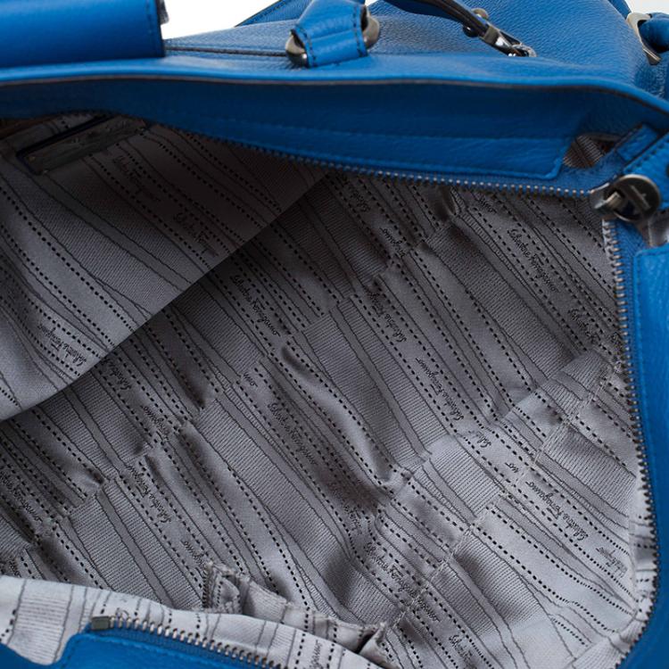 مملوكة مسبقًا Salvatore Ferragamo Blue Leather Medium Sofia Tote