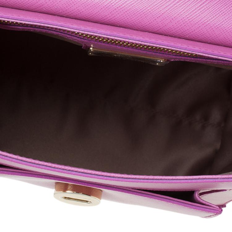 مملوكة مسبقًا Salvatore Ferragamo Anemon Pink Leather Carrie Top Handle Bag