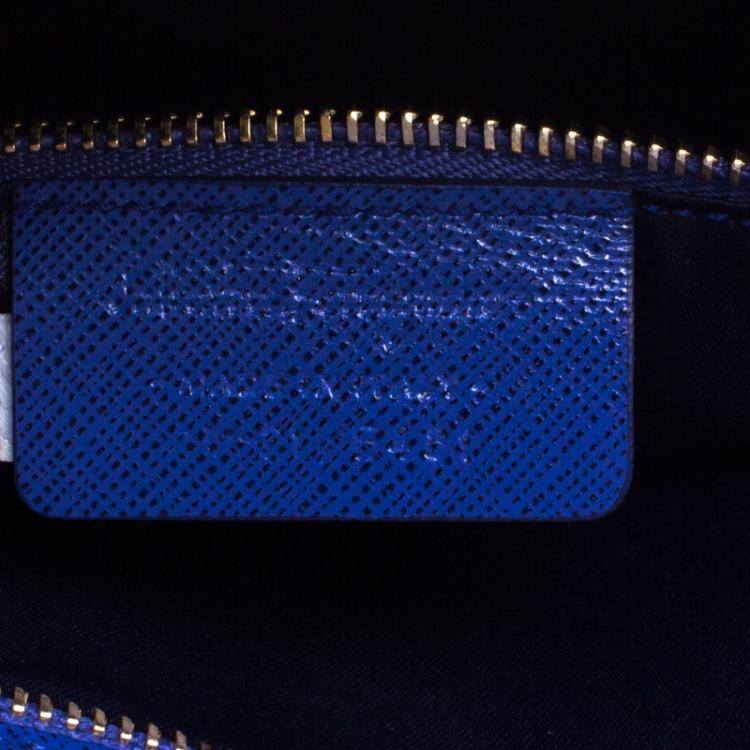 Pre Owned Salvatore Ferragamo Blue Saffiano Leather Vara Shoulder Bag