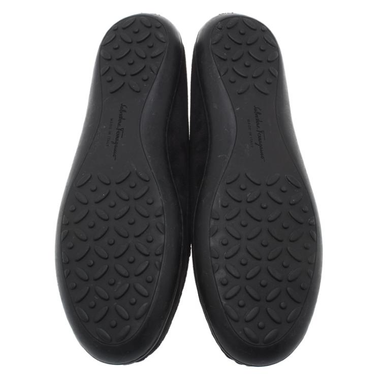 Pre Owned Salvatore Ferragamo Black Suede Saba Gancio Bit Loafers Size 40.5