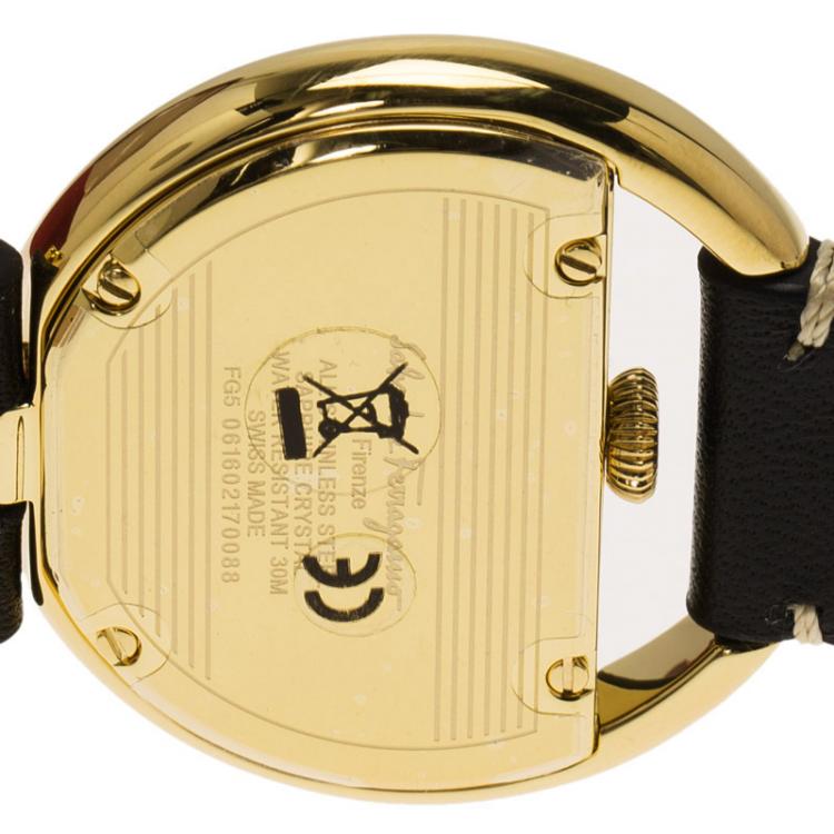 Pre Owned Salvatore Ferragamo Black Stainless Steel FG5010014 Women's Wristwatch 36MM