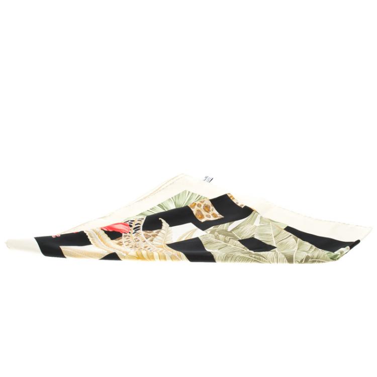 Pre Owned Salvatore Ferragamo Floral Printed Silk Square Scarf