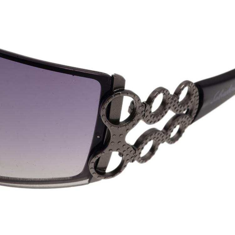 Pre Owned Salvatore Ferragamo Black 2956 Shield Sunglasses