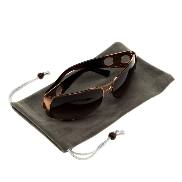 Pre Owned Salvatore Ferragamo Brown SF1174-B Aviator Sunglasses