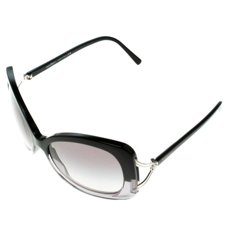 Pre Owned Salvatore Ferragamo Black 2167-B Over Sized Sunglasses