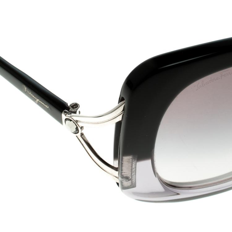Pre Owned Salvatore Ferragamo Black 2167-B Over Sized Sunglasses