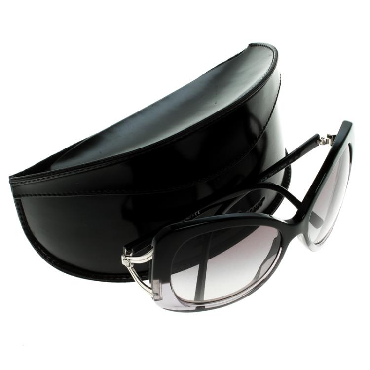 Pre Owned Salvatore Ferragamo Black 2167-B Over Sized Sunglasses