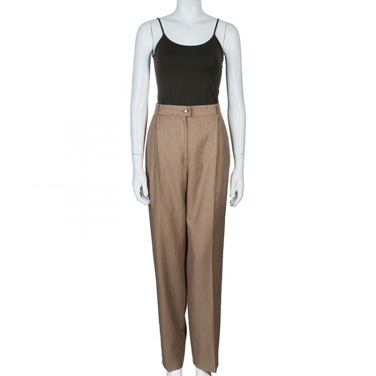 Pre Owned Salvatore Ferragamo Beige Tailored Pants XL