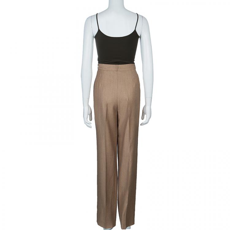 Pre Owned Salvatore Ferragamo Beige Tailored Pants XL