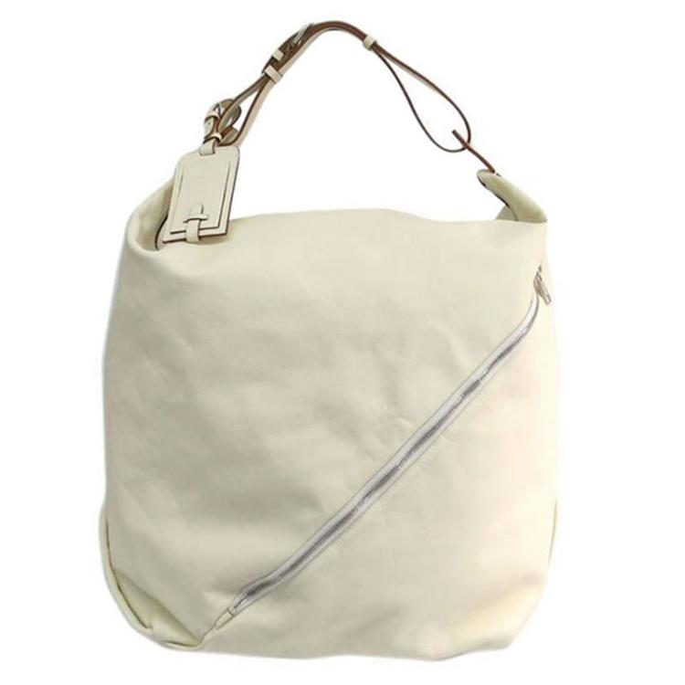 Pre Owned Salvatore Ferragamo OFF White Leather Shoulder Bag