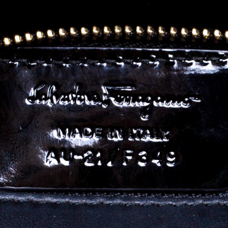 Pre Owned Salvatore Ferragamo Black Glitter Ginny Shoulder Bag