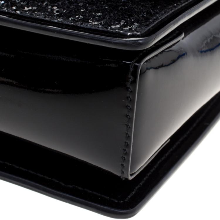 Pre Owned Salvatore Ferragamo Black Glitter Ginny Shoulder Bag
