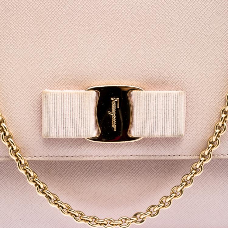 Pre Owned Salvatore Ferragamo Blush Pink Leather Ginny Shoulder Bag