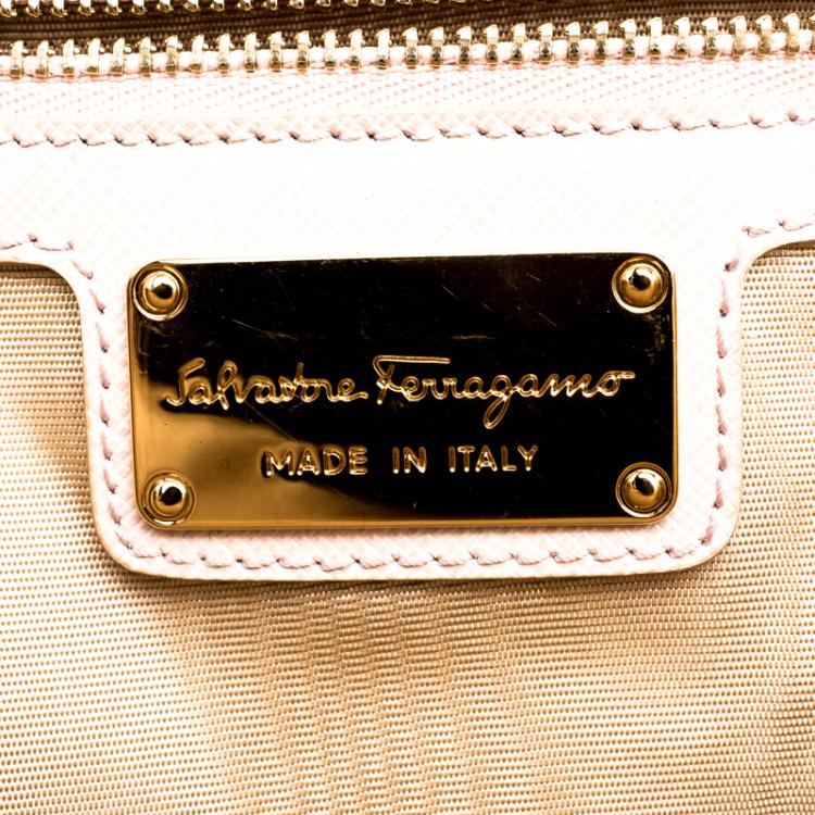 Pre Owned Salvatore Ferragamo Blush Pink Leather Ginny Shoulder Bag