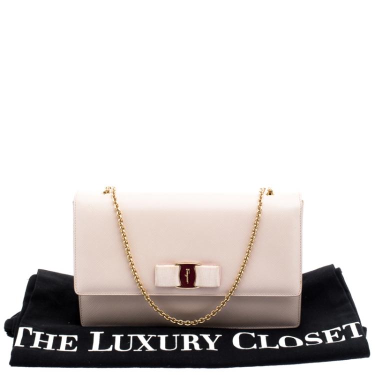 Pre Owned Salvatore Ferragamo Blush Pink Leather Ginny Shoulder Bag