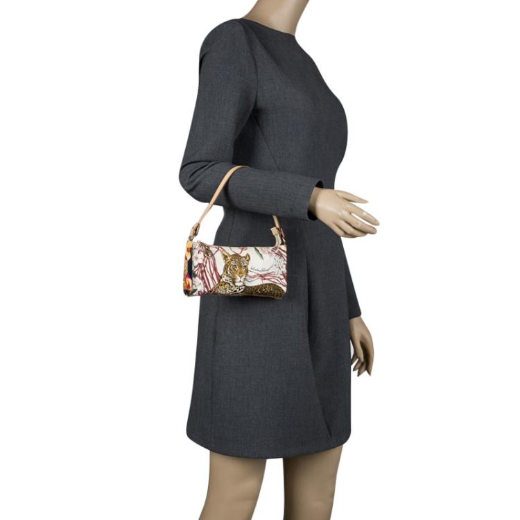 Pre Owned Salvatore Ferragamo Nylon Jungle Print Pochette