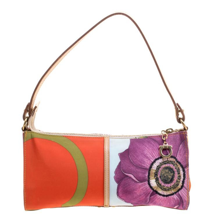 Pre Owned Salvatore Ferragamo Nylon Jungle Print Pochette