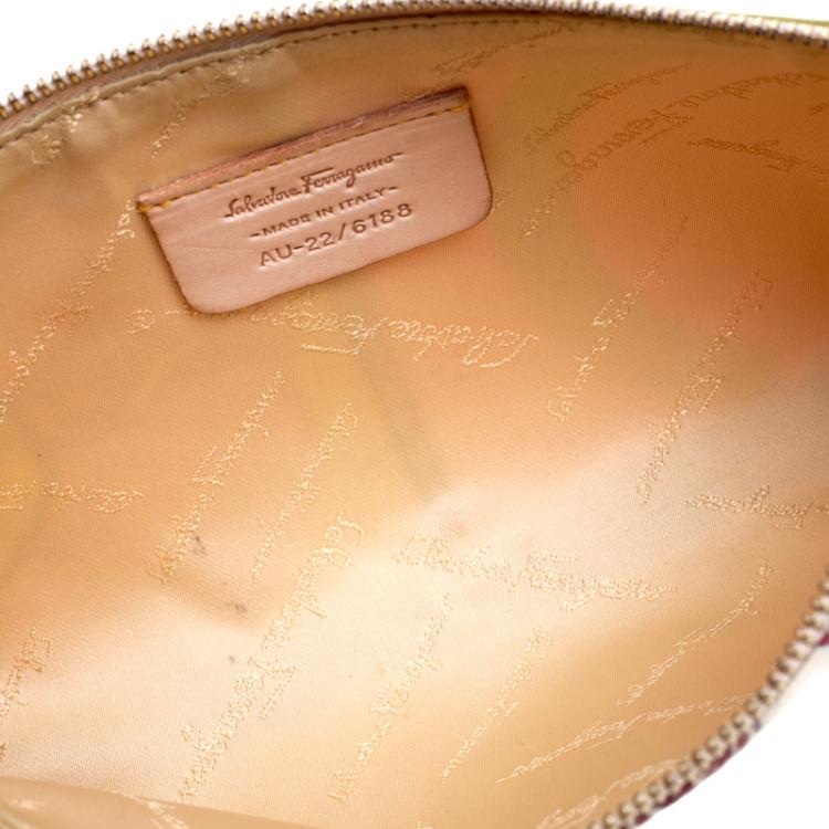 Pre Owned Salvatore Ferragamo Nylon Jungle Print Pochette