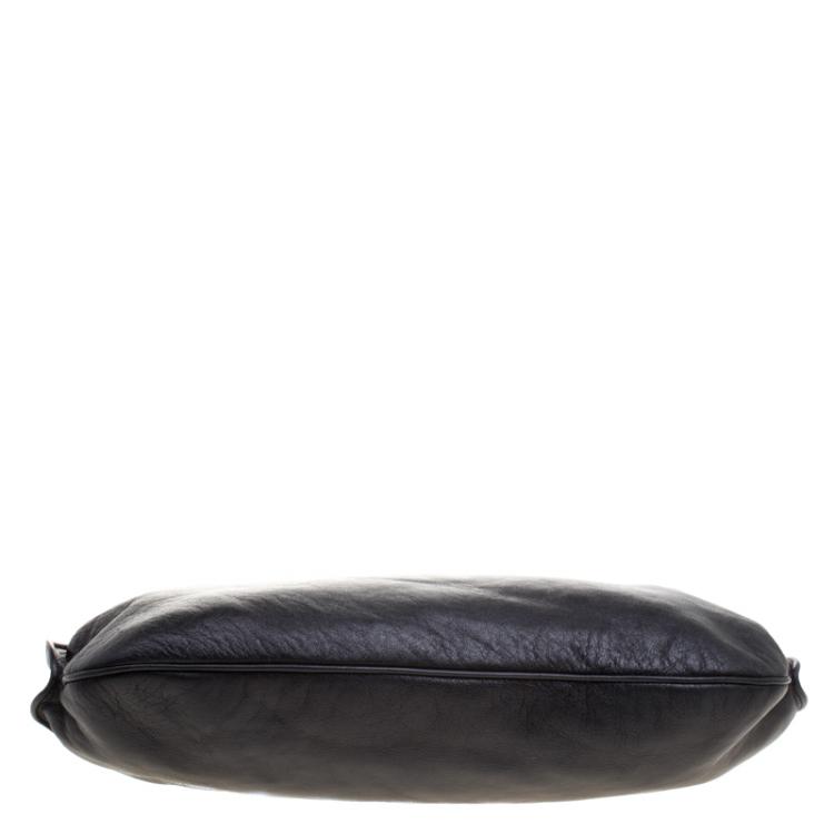 Pre Owned Salvatore Ferragamo Black Leather Shoulder Bag