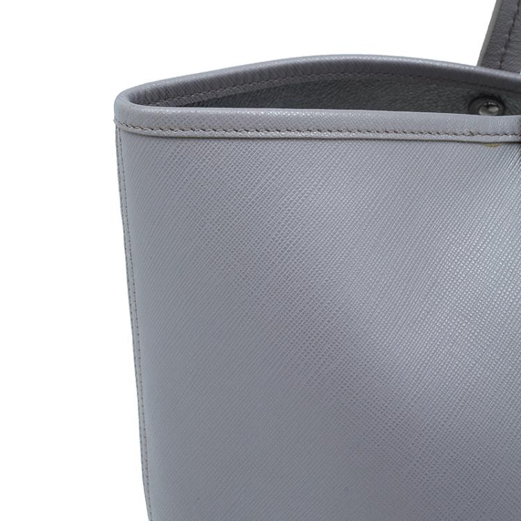 Pre Owned Salvatore Ferragamo Grey Leather Shopper Tote