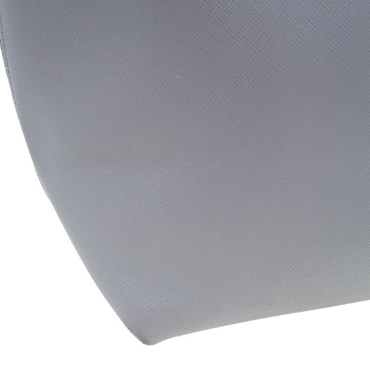 Pre Owned Salvatore Ferragamo Grey Leather Shopper Tote