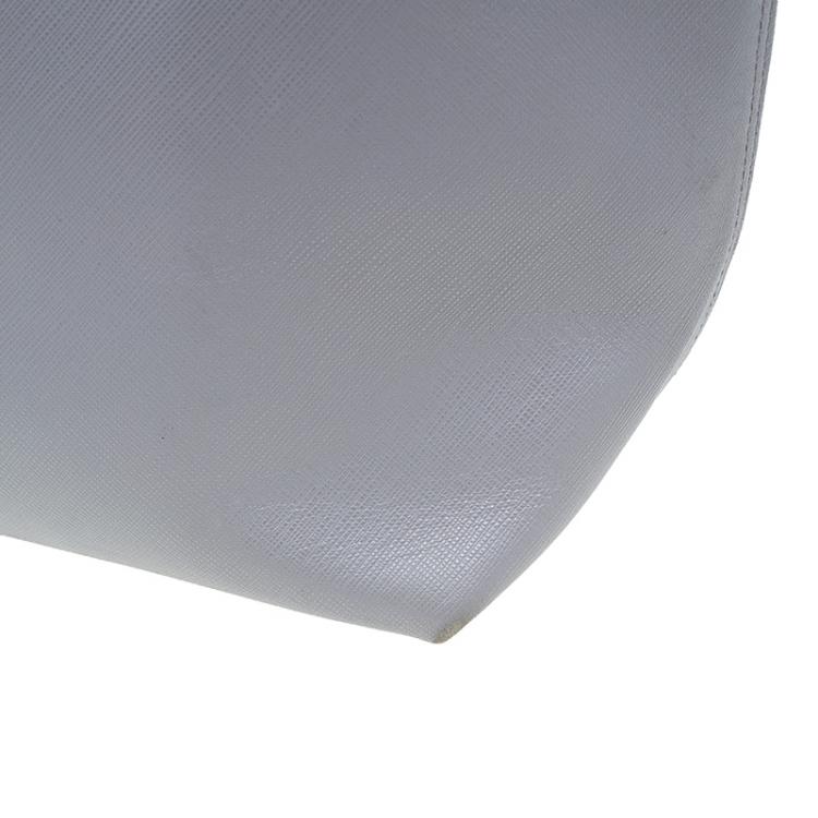 Pre Owned Salvatore Ferragamo Grey Leather Shopper Tote