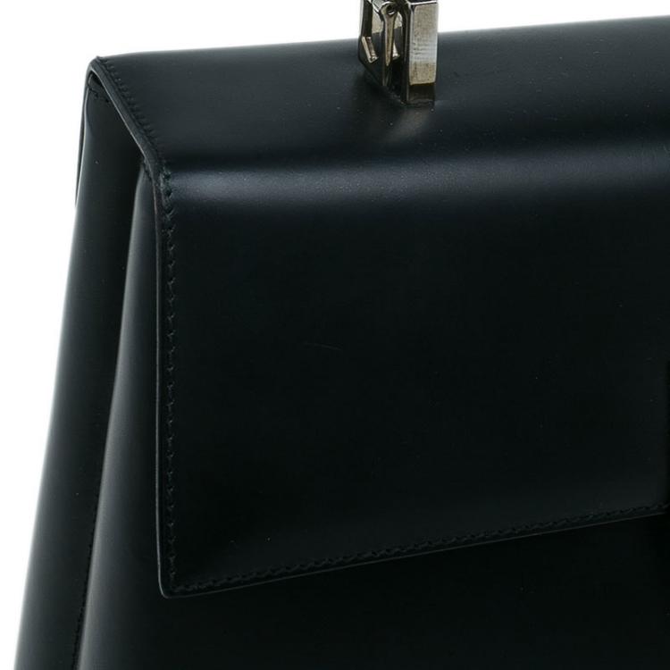 Pre Owned Salvatore Ferragamo Black Leather Kelly Top Handle Bag