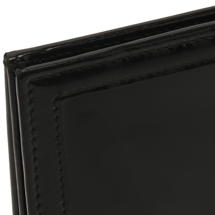 Pre Owned Salvatore Ferragamo Black Patent Leather Continental Wallet