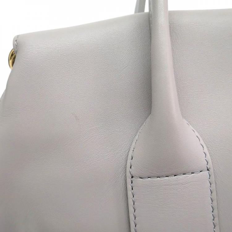 Pre Owned Salvatore Ferragamo Lavender Calfskin Leather Small Sookie Satchel