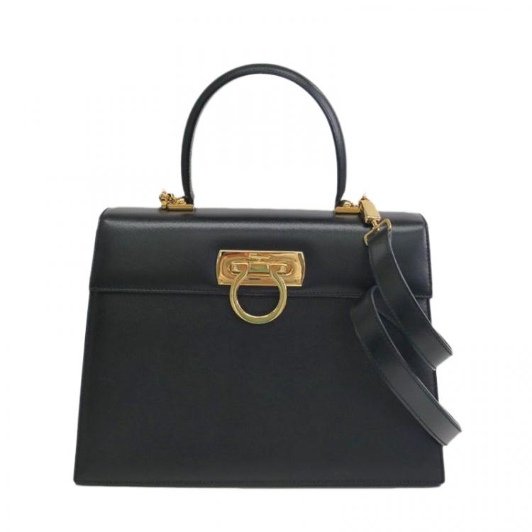 【SALVATORE FERRAGAMO】KELLY BAG Salvatore Ferragamo Red Leather Kelly Top Handle Bag