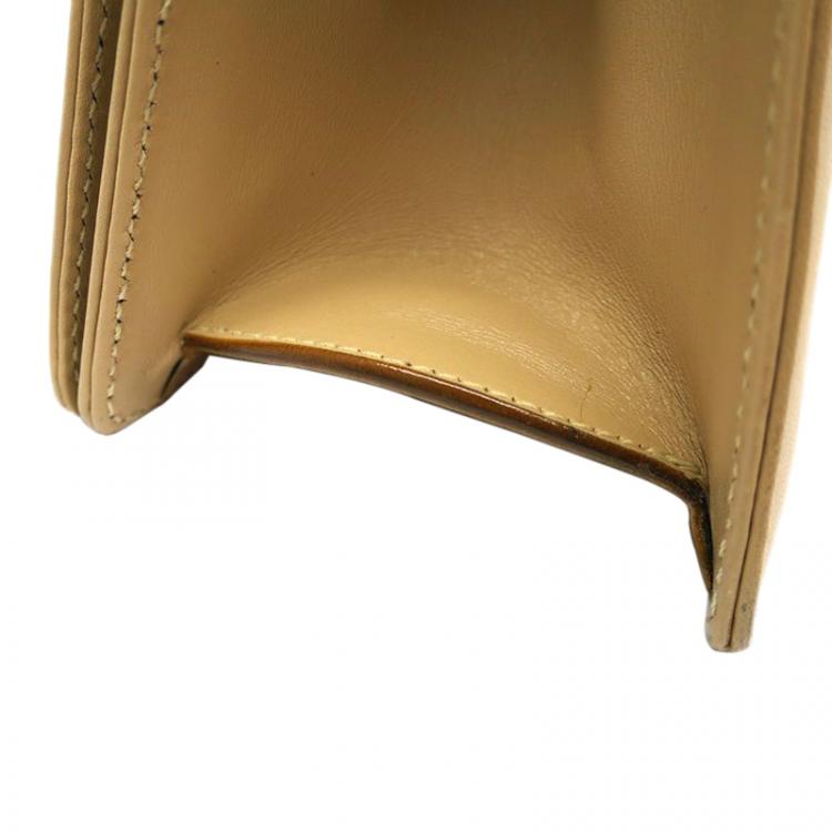 Pre Owned Salvatore Ferragamo Beige Leather Gancini Shoulder Bag