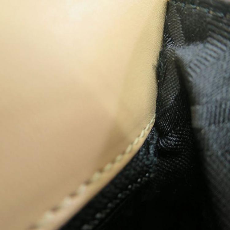 Pre Owned Salvatore Ferragamo Beige Leather Gancini Shoulder Bag