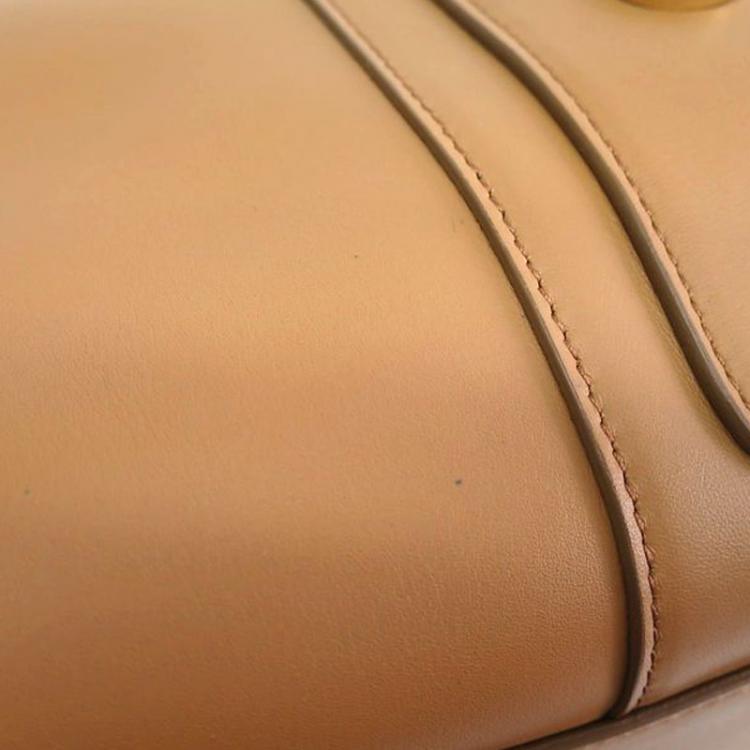 Pre Owned Salvatore Ferragamo Brown Leather Bowling Bag
