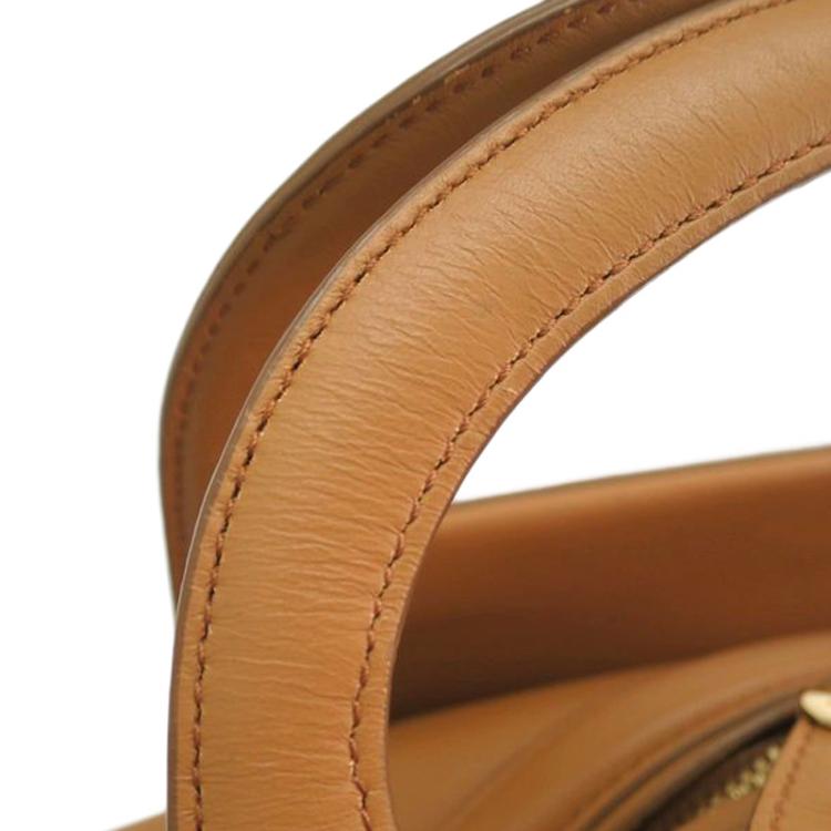 Pre Owned Salvatore Ferragamo Brown Leather Bowling Bag
