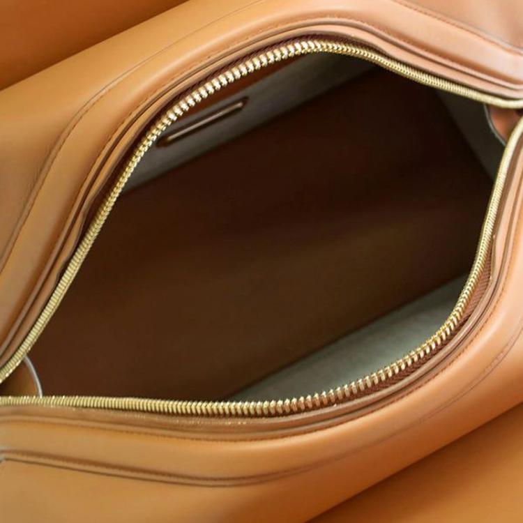 Pre Owned Salvatore Ferragamo Brown Leather Bowling Bag