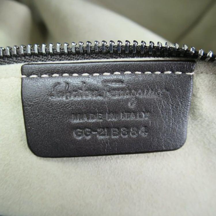 Pre Owned Salvatore Ferragamo White/Brown Fur Fiammetta Tote