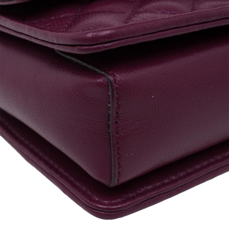 Pre Owned Salvatore Ferragamo Burgundy Quilted Leather Ginny Shoulder Bag
