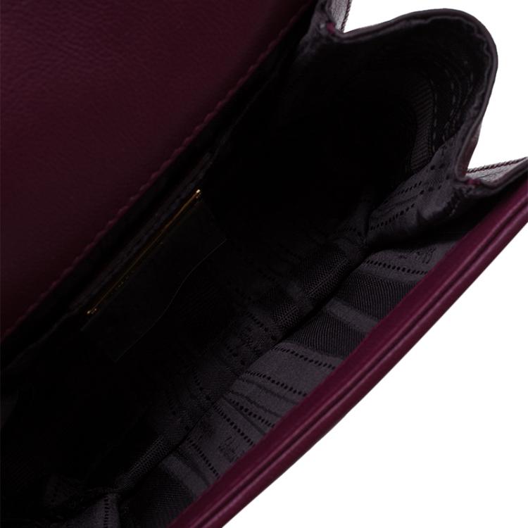 Pre Owned Salvatore Ferragamo Burgundy Quilted Leather Ginny Shoulder Bag