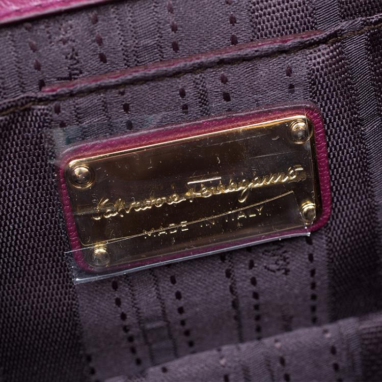 Pre Owned Salvatore Ferragamo Burgundy Quilted Leather Ginny Shoulder Bag