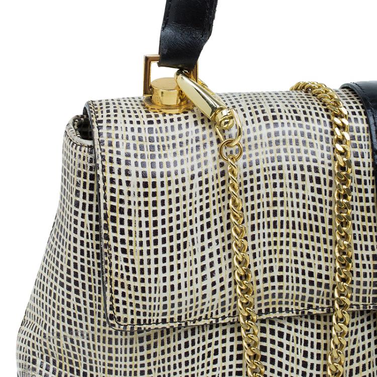 مملوكة مسبقًا Salvatore Ferragamo Bi Color Embossed Leather Gancini Shoulder Bag