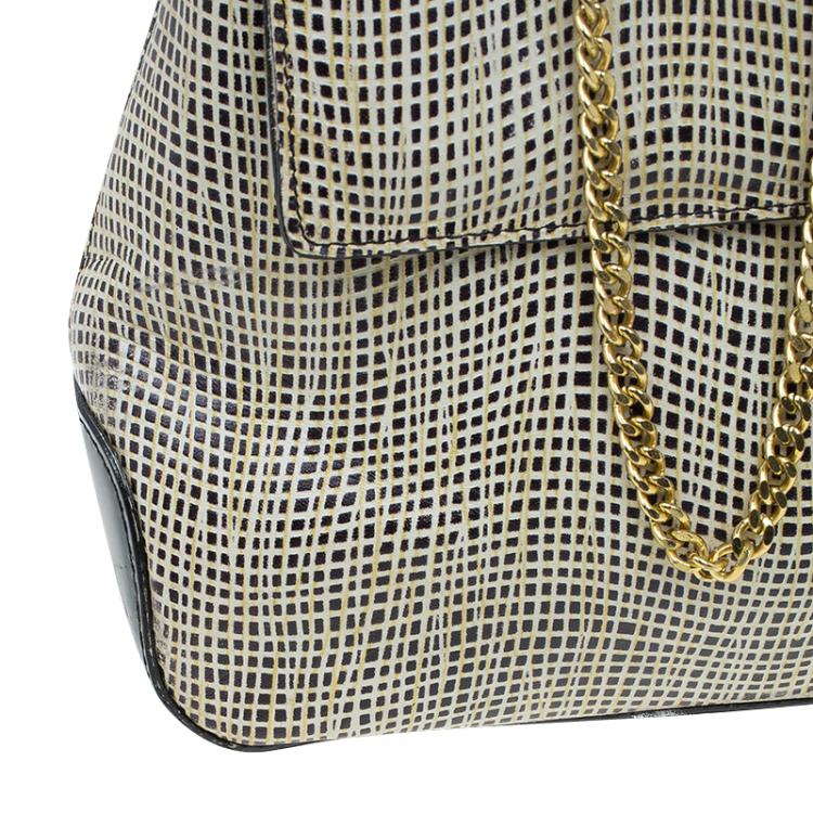 مملوكة مسبقًا Salvatore Ferragamo Bi Color Embossed Leather Gancini Shoulder Bag