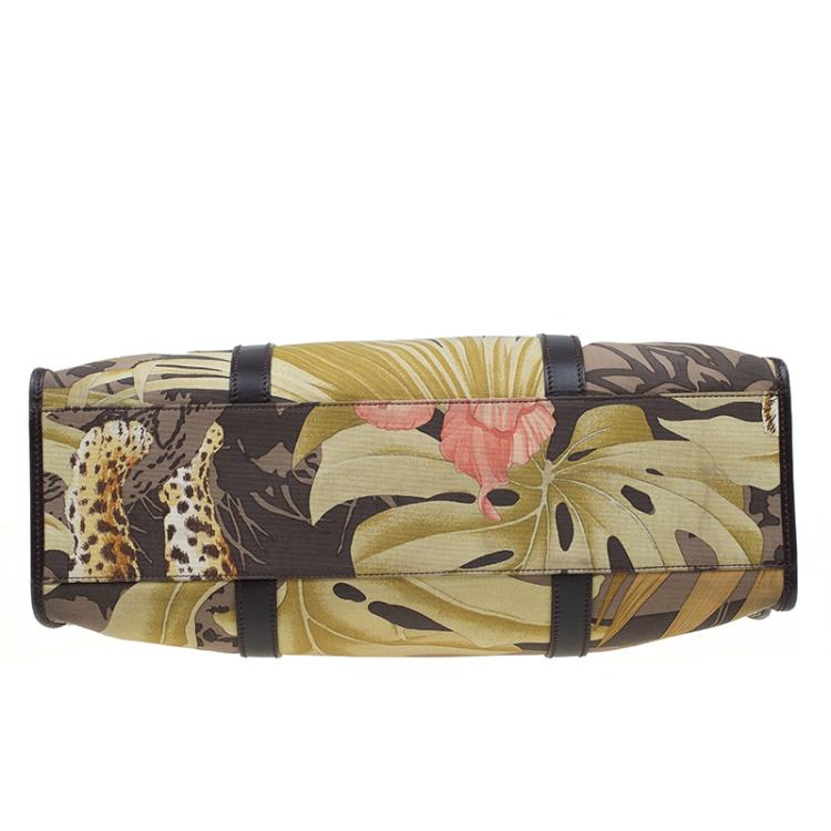 Pre Owned Salvatore Ferragamo Multicolor Printed Canvas and Leather Tote