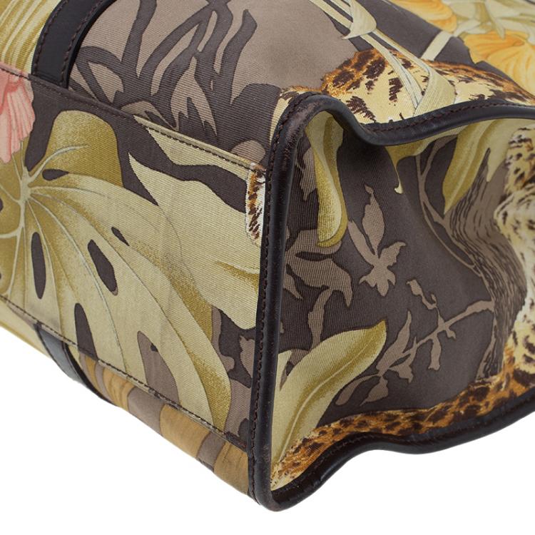 Pre Owned Salvatore Ferragamo Multicolor Printed Canvas and Leather Tote